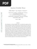 Quantum Probability Theory: Mikl Os R Edei and Stephen J. Summers