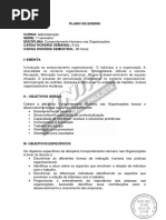 Ementa e Conteúdo Programático - Comportamento Humano Nas Organizações