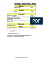 Summer Timetable For Blog