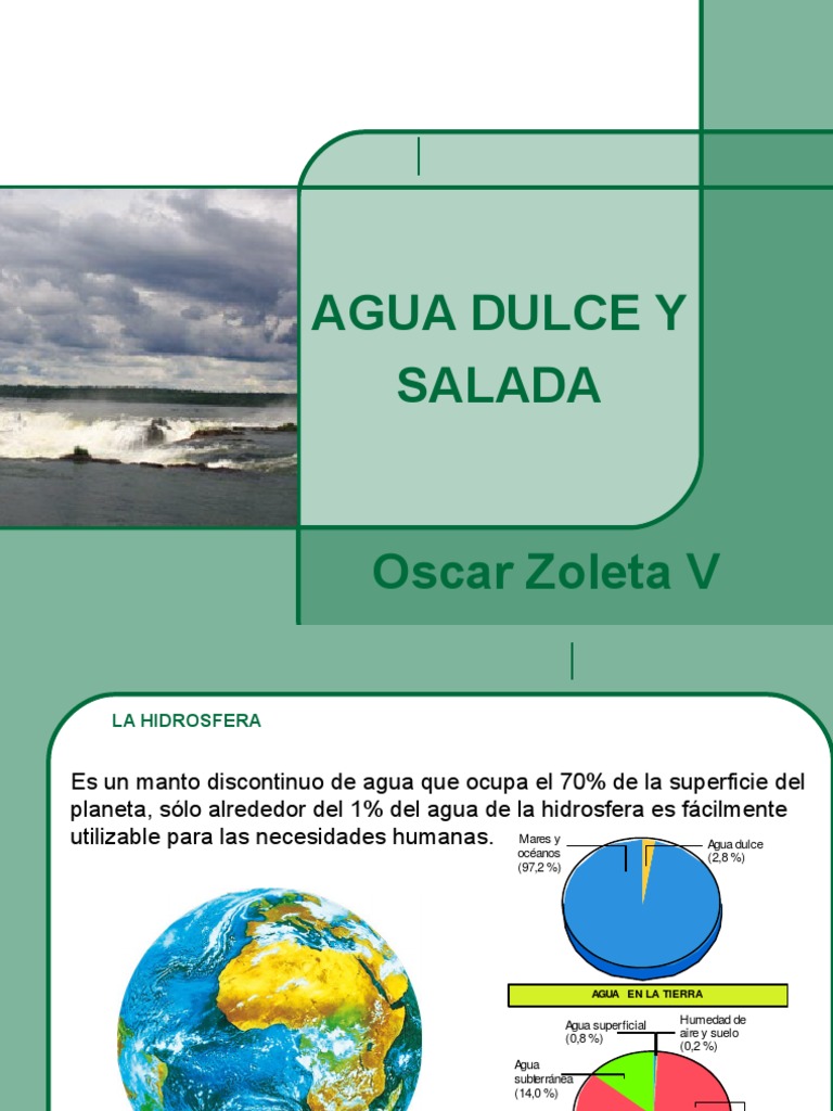 Agua Dulce y Salada Fresh Water Seawater