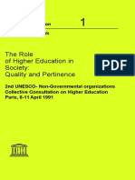 1991_UNESCO_The Role of Higher Education in Society Quality and Pertinence