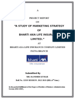 A Study of Marketing Strategy OF Bharti Axa Life Insurance Limited.