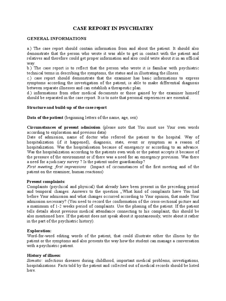 Case Report in Psychiatry051.03 PDF Case Report Medical Diagnosis