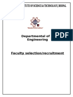 Departmental of Civil: Faculty Selection/recruitment