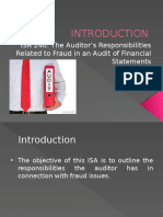 ISA 240: The Auditor's Responsibilities Related To Fraud in An Audit of Financial Statements