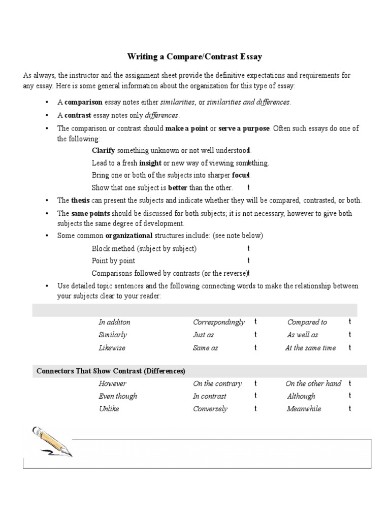 Writing A Compare Contrast Essay | PDF | Pet | Essays