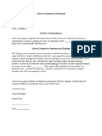 Notice of Dismissal of Employee