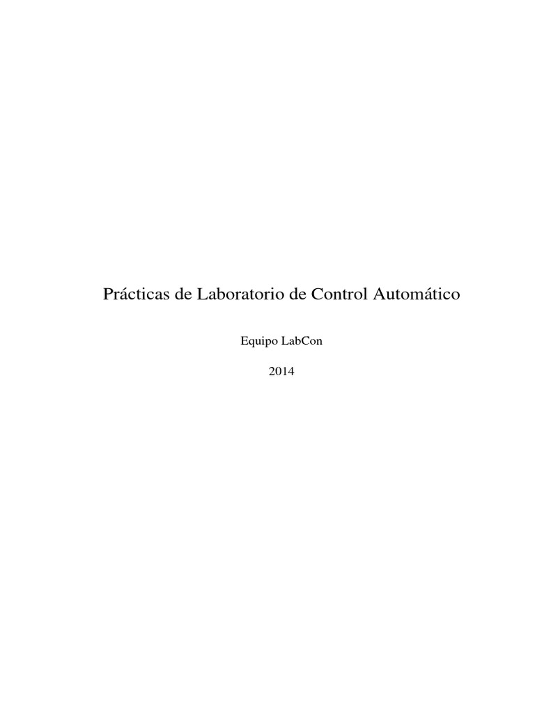 Folleto Lab Ctrol PDF | PDF | Flujo de control | Matlab
