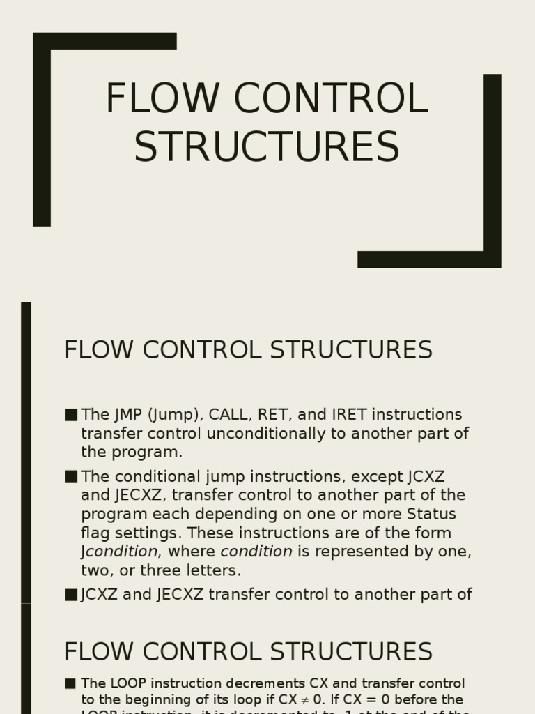 Flow Control Structures | PDF | Control Flow | Instruction Set