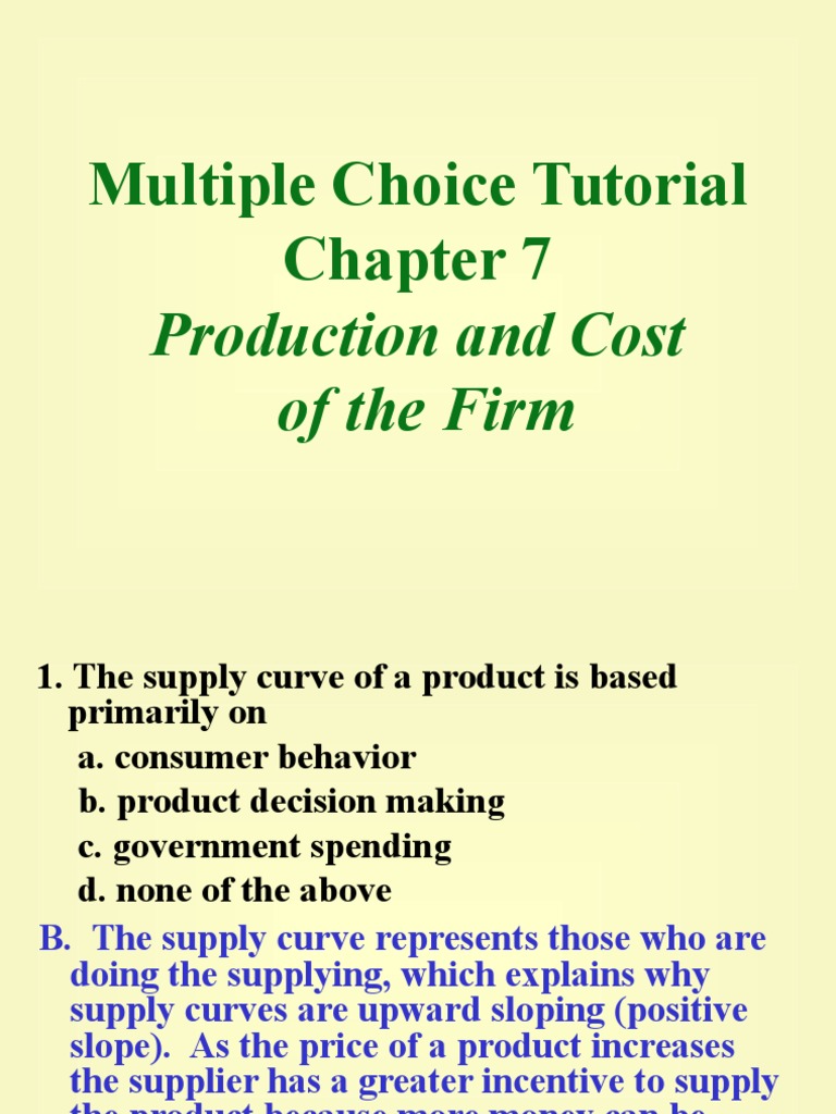 CPT Economics MCQ PDF Average Cost Long Run And Short Run