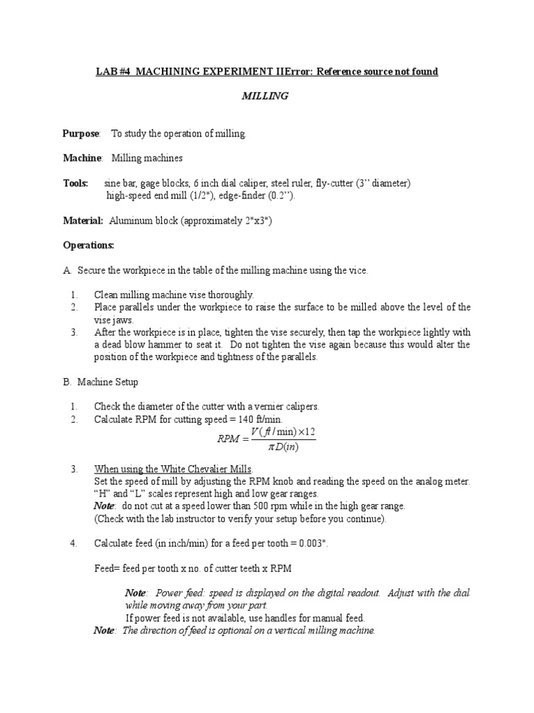 Milling Report Sample PDF Crafts Industrial Processes