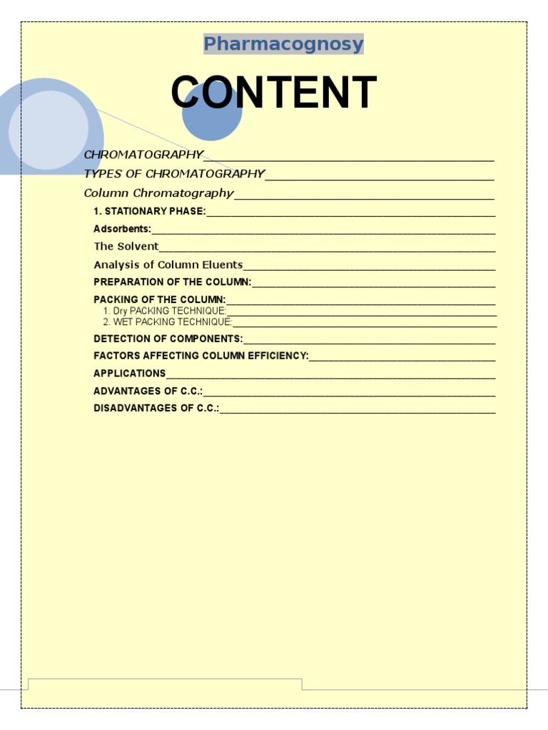 Content Pharmacognosy PDF Chromatography Thin Layer Chromatography