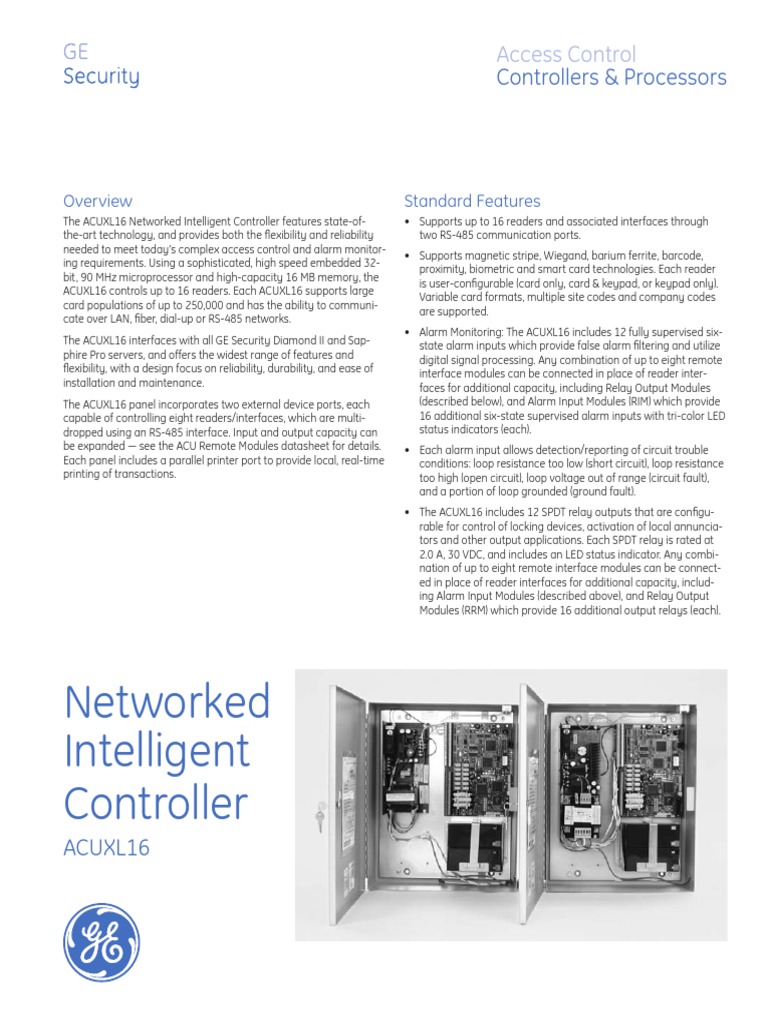 ACUXL16 Networked Intelligent Controller | PDF | Access Control | Relay