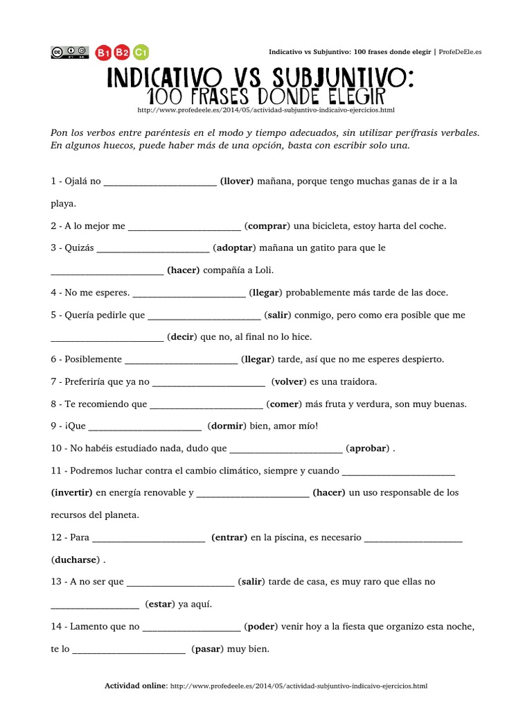 Ficha Indicativo vs Subjuntivo.pdf Idiomas