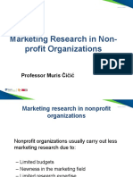 Marketing Research in Non-Profit Organizations: Professor Muris Čičić