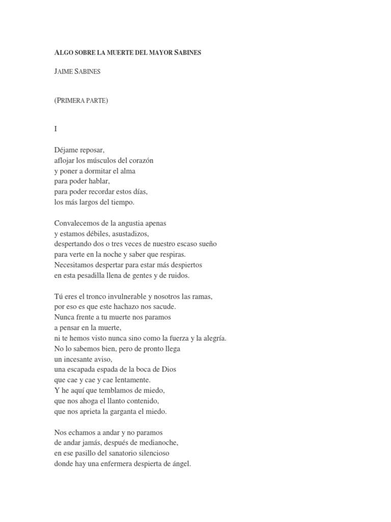 Algo Sobre La Muerte Del Mayor Sabines(1)