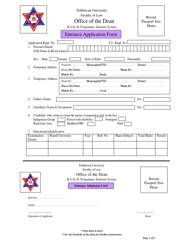 Law Program Entrance Form | PDF | Social Science | Law