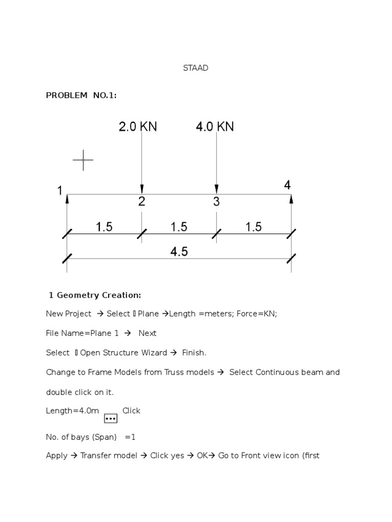Staad Pro Example 12 | PDF | Beam (Structure) | Truss