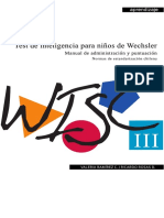 Wisc III V CH Manual de Administracion y Puntuacion