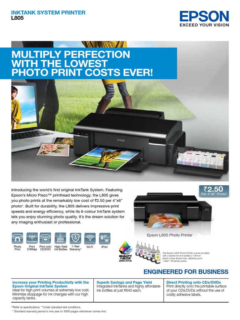 l805 printer specification
