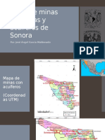 Mapa de Minas Metálicas y Acuíferos de Sonora