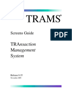 TRAMS 8.35 Screens Guide