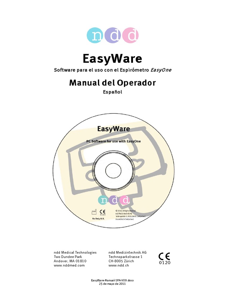 Manual de EasyWare para Espirómetro EasyOne | PDF | Archivo de ...