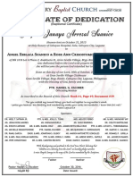 Certificate of Dedication Sample