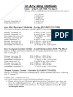 Walk-In Spring 2017 Scheduling