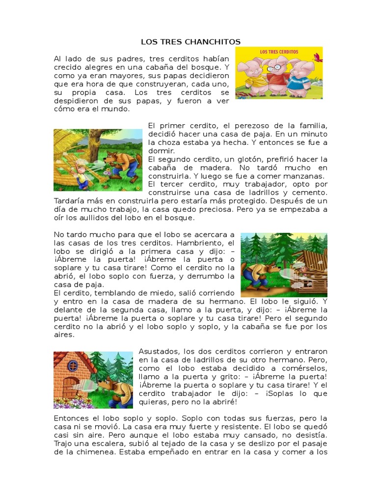 Cuento de Los Tres Cerditos, PDF, Ocio
