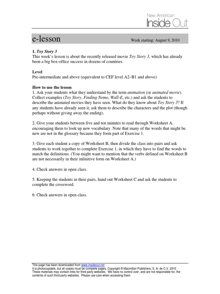 worksheet Complete A Story Worksheet toy story 3 teacher pdf part of speech websites