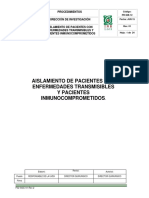 Aislamiento en Pacientes Con Enfermedades Trasmisibles e Inmunocomprometiso