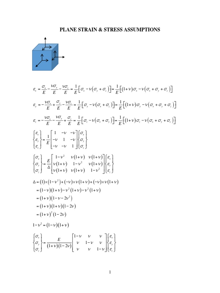 Plane Strain & Stress Assumptions | PDF | Deformation (Mechanics ...