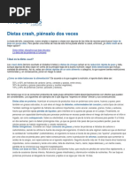 Dietas Crash Para Pensarlo Dos Veces