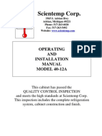 Scientemp 40-12A Manual, Operating and Installation Manual 