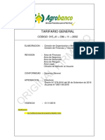 015 41 ReglamentoTarifarioG102016 - AGROBANCO