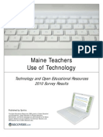 Oer Survey Report 2010 Maine Teachers Use of Technology