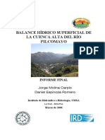 Balance Hídrico Superficial de La Cuenca Pilcomayo