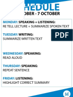 ESL skills practice schedule Oct 3-7