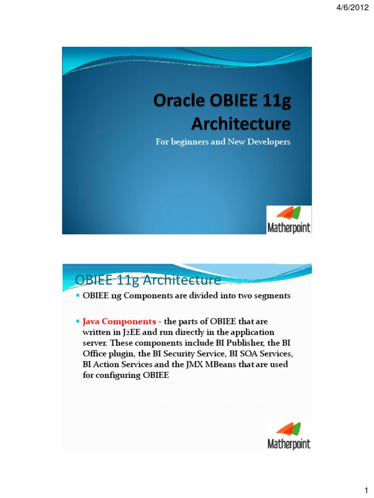 OBIEE 11g Architecture | PDF | Load Balancing (Computing) | Computer ...