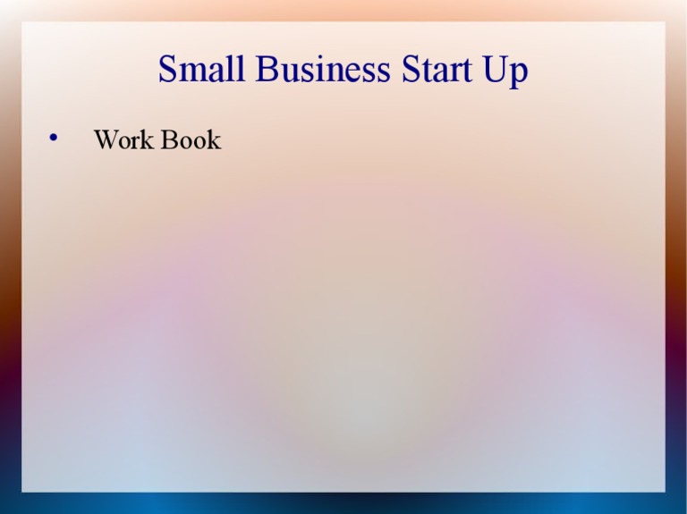 Small Business Start Up: Work Book | PDF