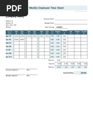Timesheet With 2 Breaks