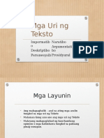 MGA URI NG TEKSTO-Isang Kolaboratibong Presentasyon NG Mga Mag-Aaral NG GAS-Block 2