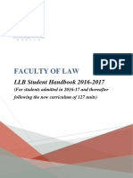 Llb Handbk 1617 (for Students Admitted in 2016-17 and Thereafter Following the New Curriculum of 127 Units)
