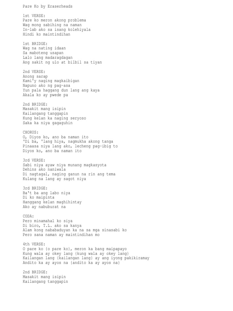 Pare Ko Lyrics PDF