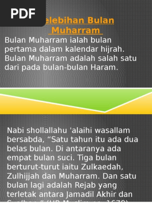 Tazkirah Sempena Awal Muharram Pdf