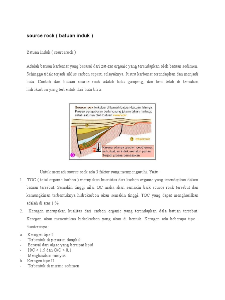 Pengertian dan Tipe Source Rock | PDF | Minyak Bumi | Batuan (Geologi)