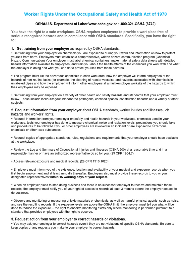 Cpi Osha Handout Occupational Safety And Health Administration