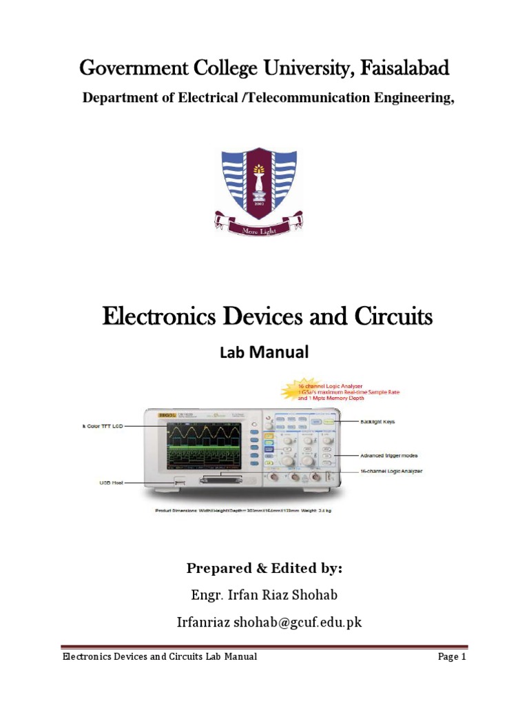 Lab Manual Electronic Devices and Circuits Practical 2 PDF Diode