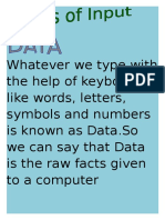 Forms of Input Pragraph 1 Data